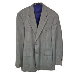 Tommy Hilfiger Blazer 42L Long Wool Plaid Sport Coat Vintage Office Wear